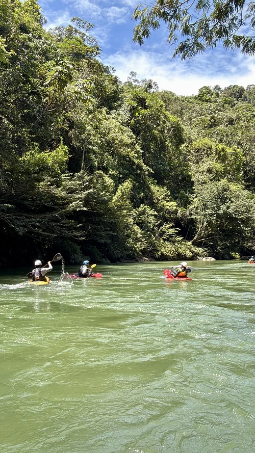 Kayak intro course kayaker having fun