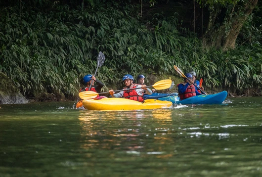 Kayaker practicing in the Santo Domingo River